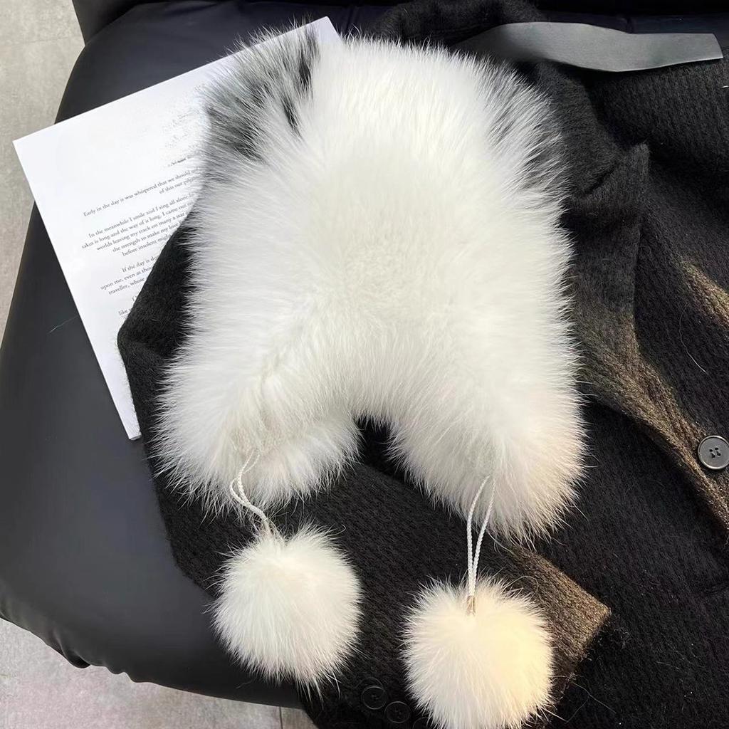 Real Fox Fur Ear Protection Hat Thickened Warm Fur Woven Hat Cute Hairball Knitted Hat Cartoon Velvet Millinery Hat