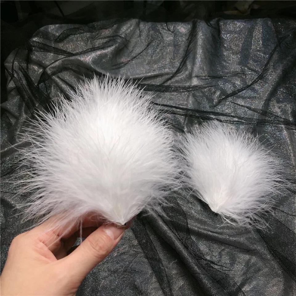 Feather Headdress Hair Clip - Cute Fairy Fur Hanfu Accessory for Girls
