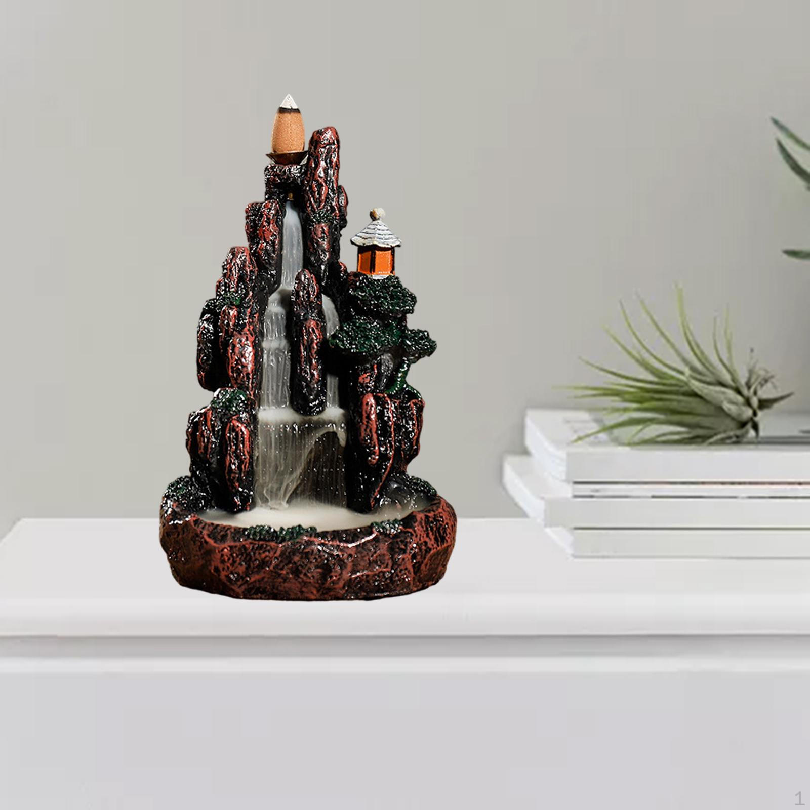 Backflow Burner Lofty Mountains Accessories Cone Censer for Office Hotel Decoration 12x19x12CM
