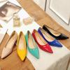 Fashion Low Heels Elegant Women's Pumps Shoes Casual Candy Yellow Blue Red Nude Short Heeled Office Wedding Dress Shoes Ladies