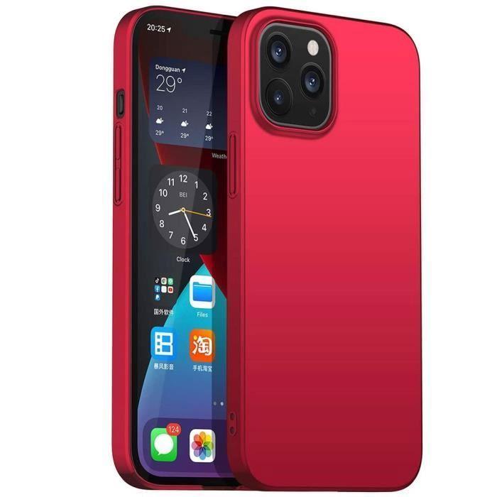Coque de protection - E.F.CONNECTION - pour iPhone 12 - Silicone Souple - Ultra Fine - Rouge