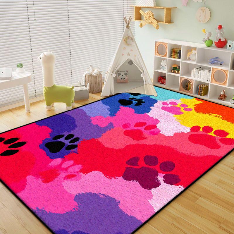 

Cute Footprint Carpets for Living Room Modern Decoration Children Bedroom Plush Rug Home Pet Area Easy Clean Non-slip Mat Floor 60x90cm