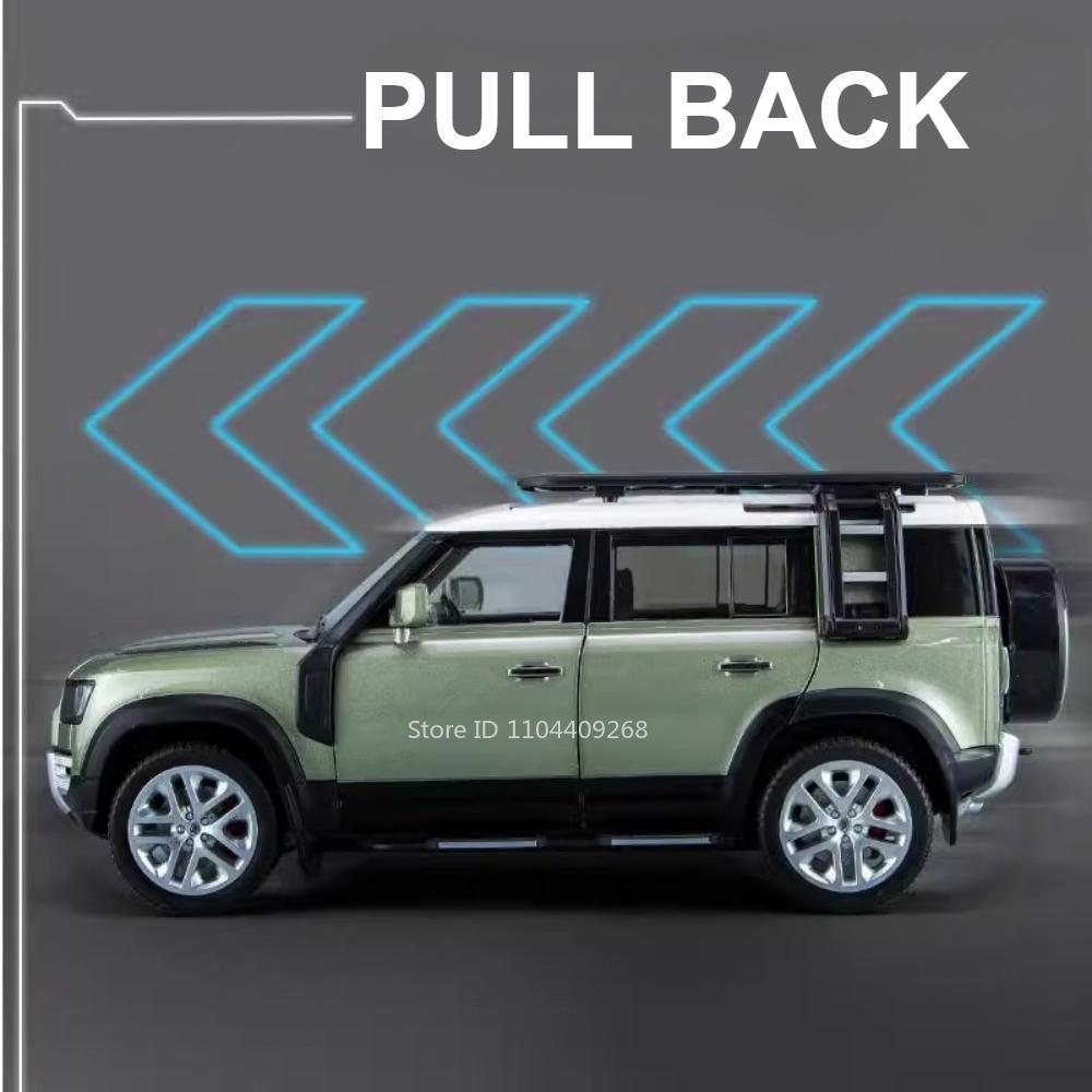 Large 1:18 Land Rover Defender Range Rover Alloy Model Car Toy Metal Diecast SUV Off-road Vehicles Collection Sound Light Gifts