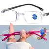 Y2K Square Rimless Anti-Blue Light Glasses Women Men Summer Silver Frame Optical Spectacle Eyeglasses Computer Reading Eyewear