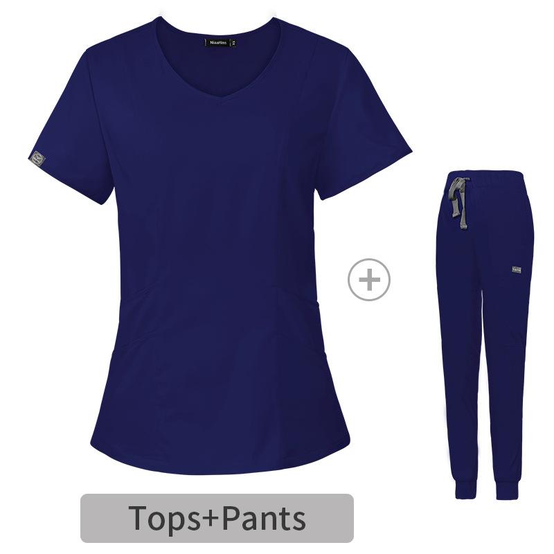 

Больничный скраб, рабочая униформа, набор скрабов для кормления, спецодежда для медсестры, женская рабочая одежда для здравоохранения, топ и брюки, скрабы, униформа XS