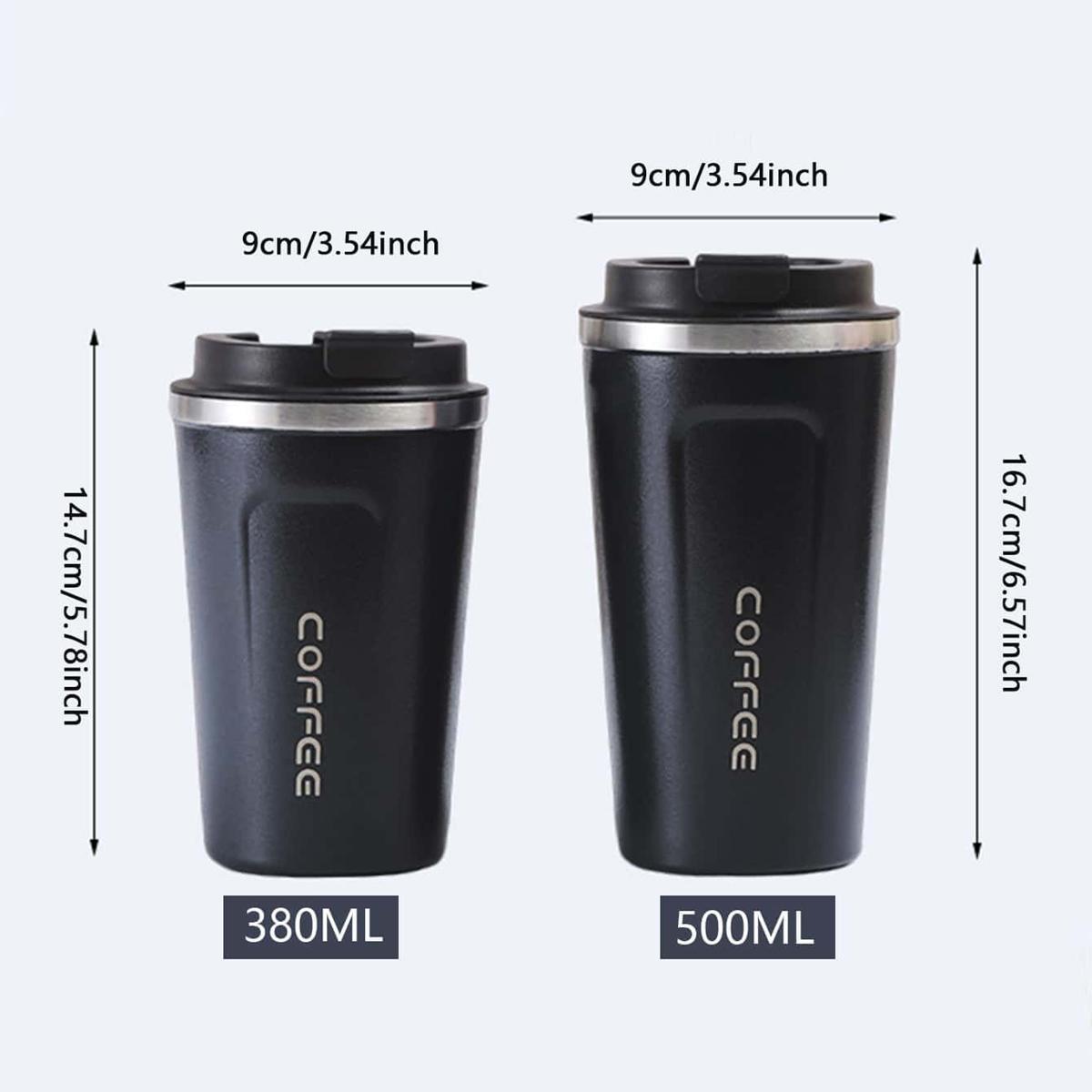 

1 шт. Кружка для кофе из нержавеющей стали, холодная и горячая, автомобильная кружка, вакуумная фляга, дорожный термос, портативная термобутылка из нержавеющей стали 380ml-1pc чёрный