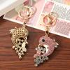 Rhinestone Dolphin Keychain Sparkling Sea Animal Car Key Ring Holder Backpack Purse Handbag Charm Christmas Birthday Gifts for Dolphin Lovers