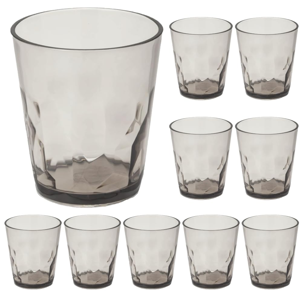 IJ Unbreakable Glass Tumblers, 10-Pack, 250ml, Microwave and Dishwasher Safe, Made in Japan, Perfect for Restaurants, Cafes, Outdoor Activities, Cute