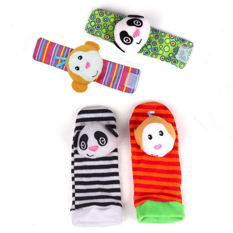 Baby Animal Rattle Wristband Socks