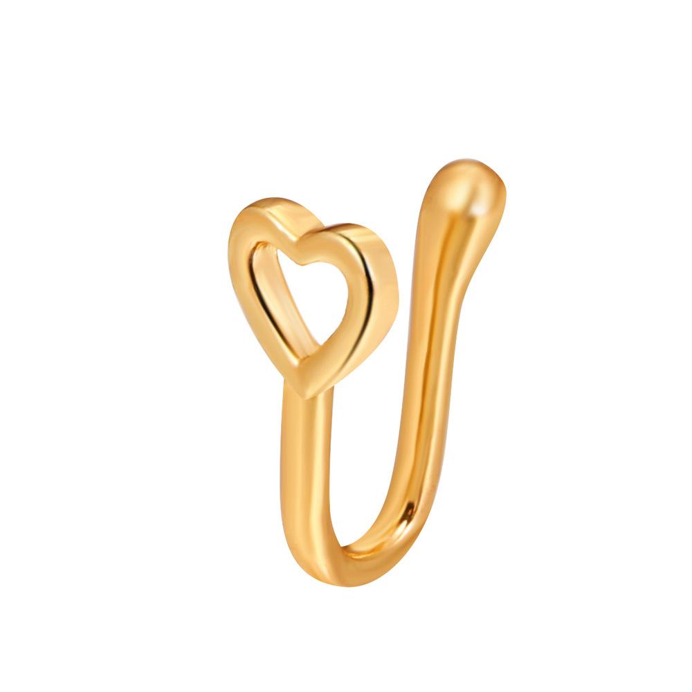 Non Perforated U-Shaped Nose Clip Copper Inlaid Zircon Star Shaped Heart Crown Nose Ring Nose Decoration Puncture Decoration