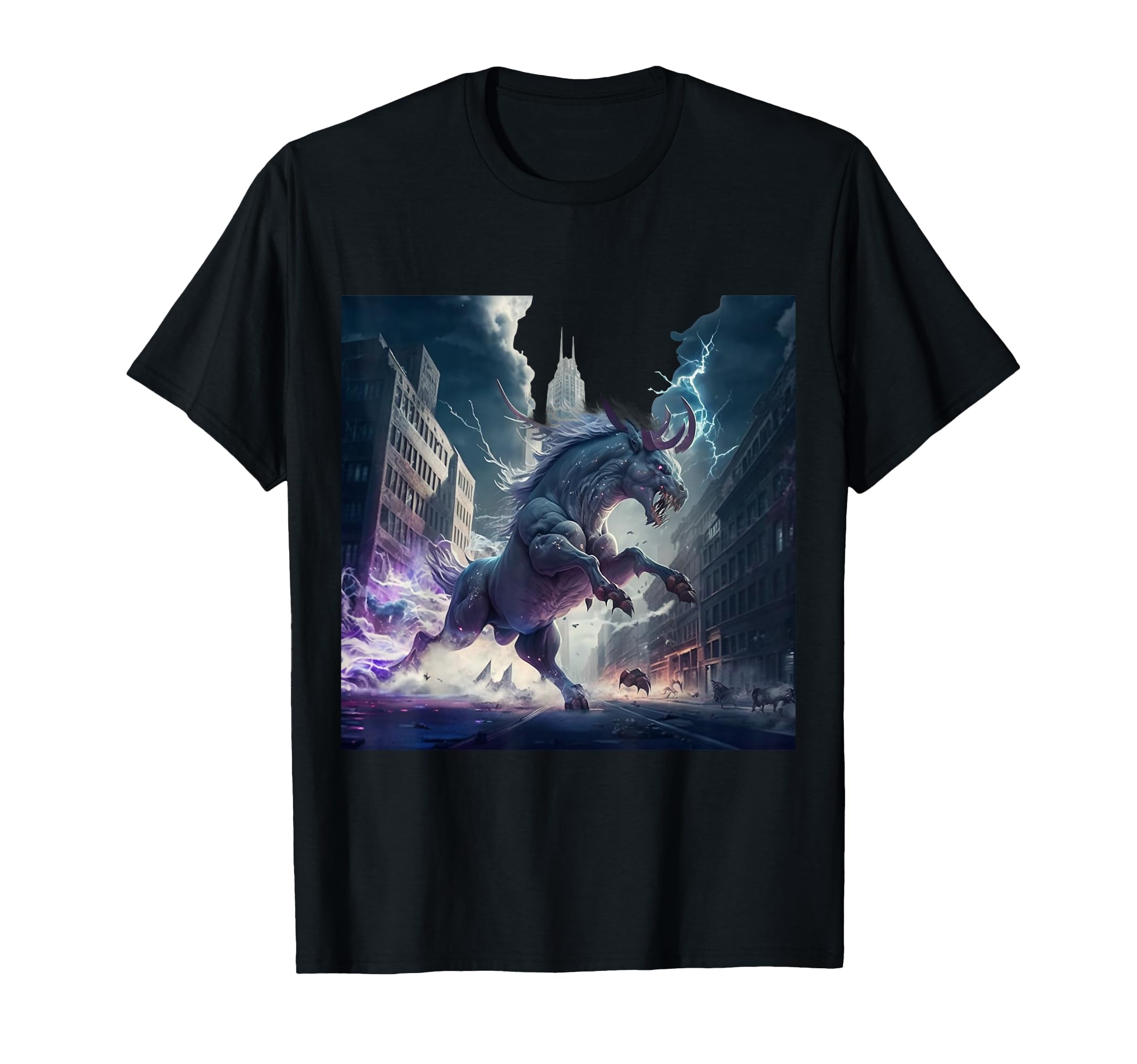 Kaiju Unicorn Japanese Kaiju Unicorn Anime Goods Manga T-shirt чёрный