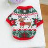 Warm Dog Snowflake Sweater Cartoon Pattern Christmas Puppy Clothes Cat Elk Knitwear  Holiday Suit