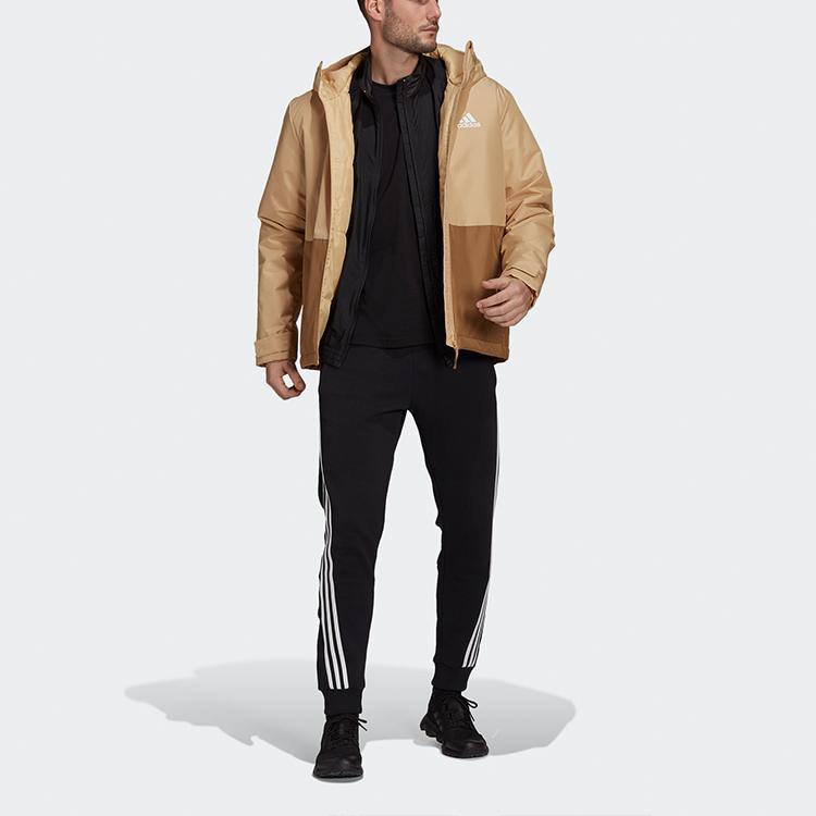 Adidas Bsc St Hooded Logo Sports Jacket Men Jackets Cardboard-Yellow GN3242