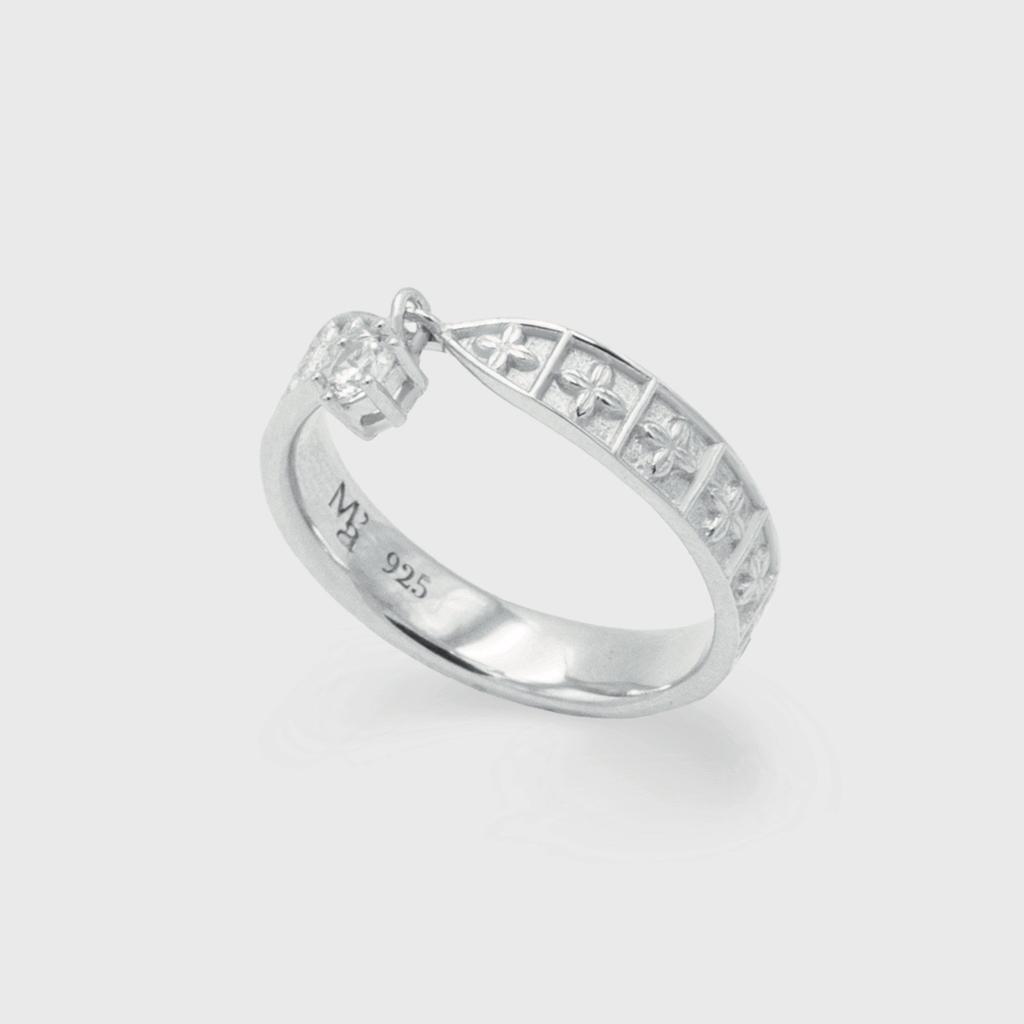 Musee.Art Gothic Square Flower Couple Ring (Women'S) (Type A)