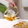 Glass Teapot Set with Candle Warmer for Fruit and Herbal Infusions