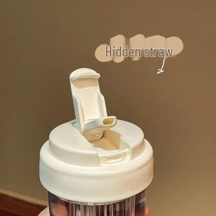 Přenosný kelímek se slámkou s velkým objemem pro dívky - Květinový design