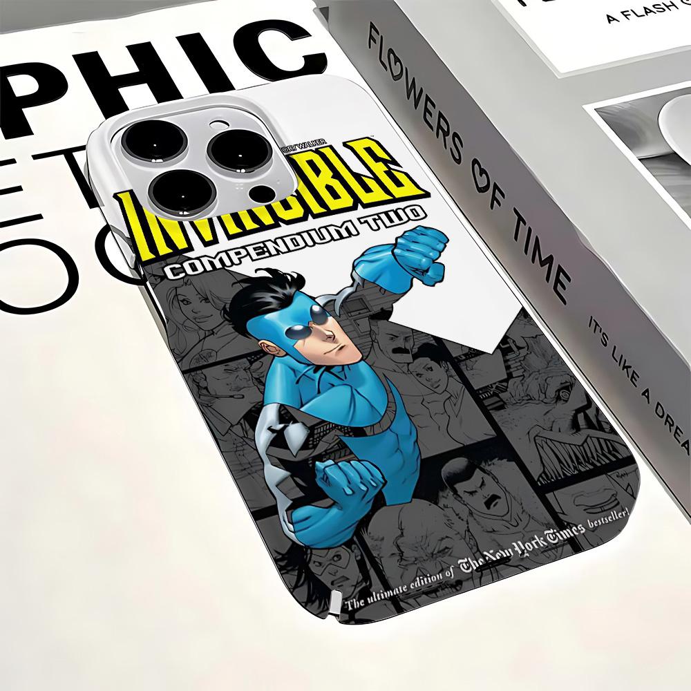 I-Invincible-Cartoon Phone Case for iPhone 16 15 14 13 12 11 Pro Max X XS XR XSMax 7 8 Plus Glossy Film Hard PC Cover