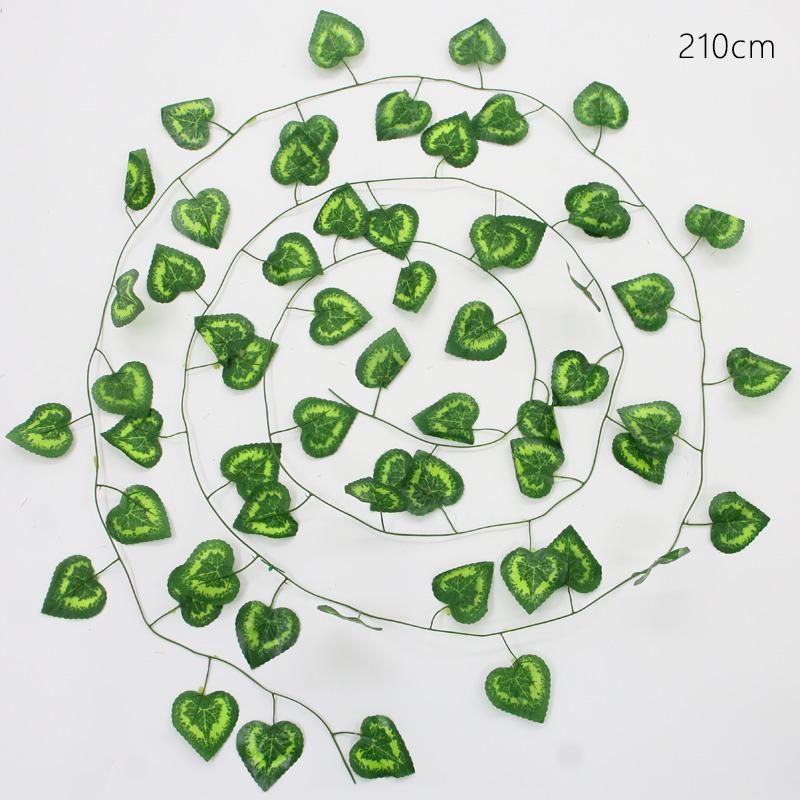 

200 см горячие искусственные растения ротанг лиана зеленый лист плющ лоза для домашнего свадебного декора оптовая продажа DIY подвесная гирлянда искусственные цветы