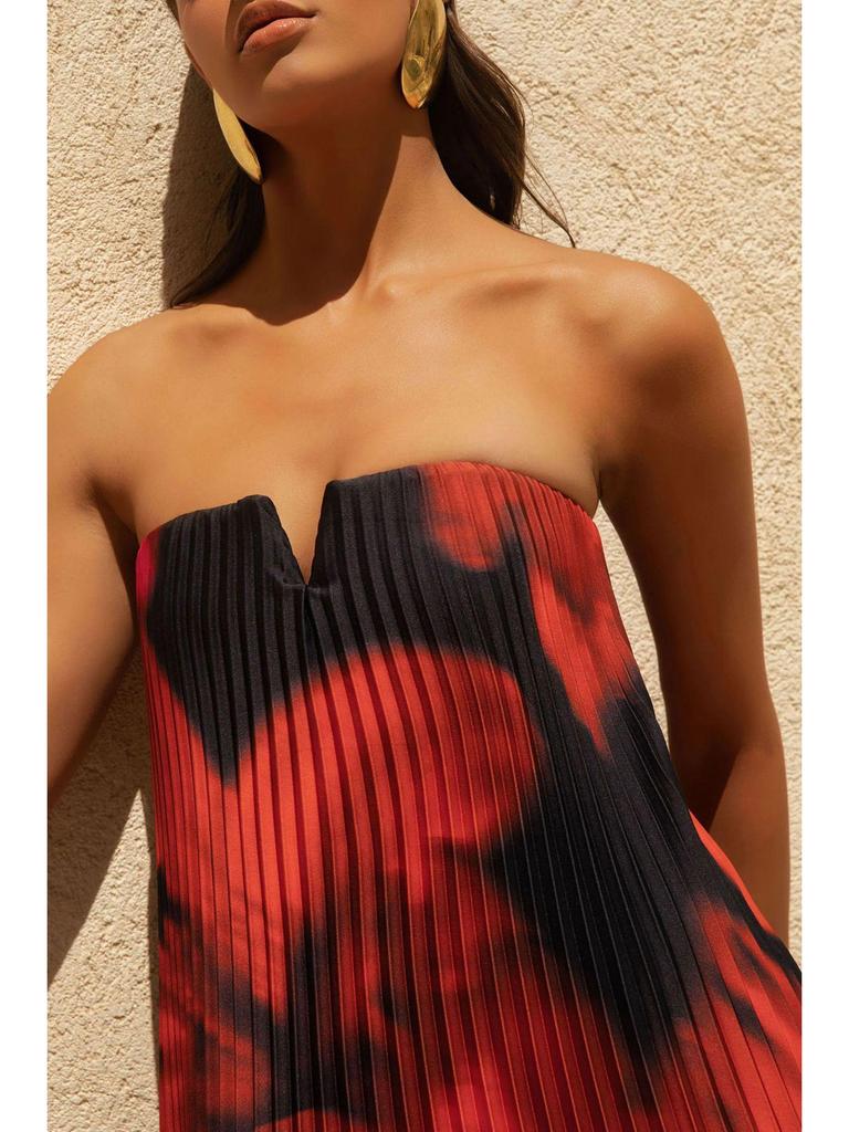 2026 Strapless Pleated Long Dress - Women's European & American Style