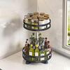 360°Rotation Spice Rack Organizer Jar Cans For Kitchen Accessories Non-Skid Carbon Steel Storage Tray For Seasonings And Spices