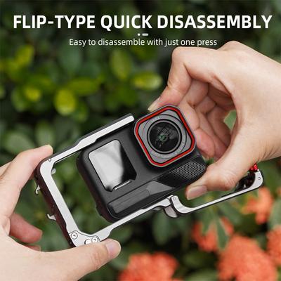 Aluminum Cage for Insta360 Ace Pro 2 Vertical Horizontal Utility Frame Protective Durable Case Camera Accessories Tempered Film