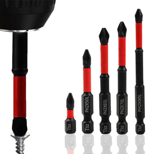 Aquafix Powerful Magnetic Bits, S2 Steel, High Hardness, Impact Resistant, Non-Slip, Magnetic Screwdriver, 6.35mm Hex Shank, Precision Screwdriver, PH