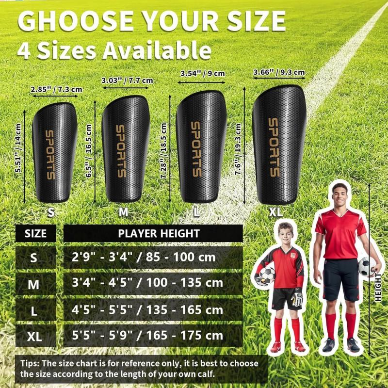 Football Shin Guards With Compression Socks Set Adults Teens Soccer Protection Gear
