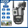 AIOOK Color Night Vision Automatic Tracking Bidirectional Call Ptz CCTV Outdoor Wireless Wifi Camera 360 Degrees