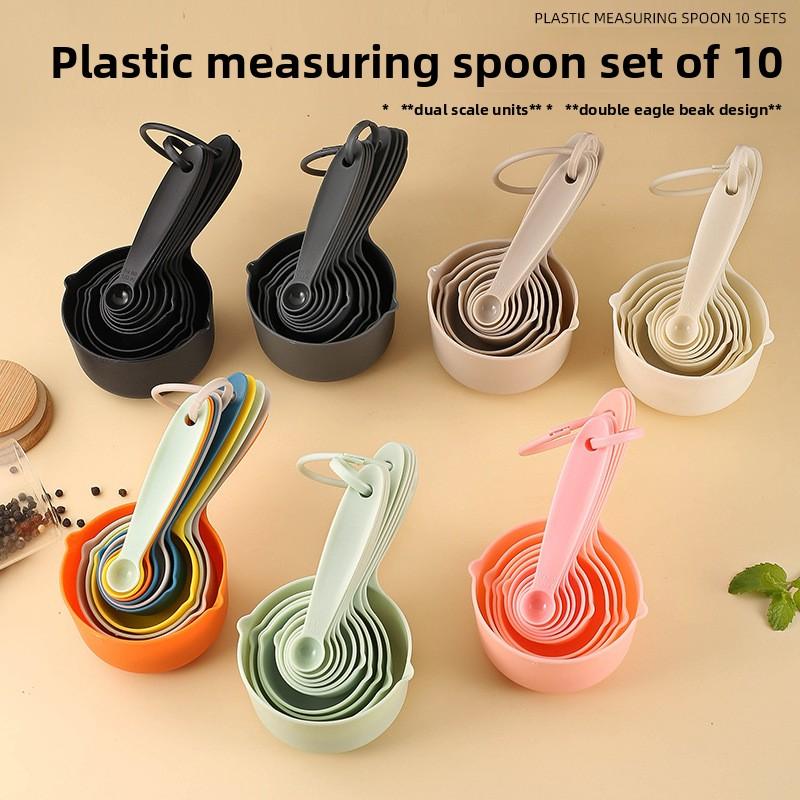 

Color Measuring Cup Measuring Spoon 5-piece Set with Graduated Measuring Spoon, Baking Powder Measuring Spoon, Baking Scale Measuring Cup Set 10pcs разноцветный