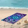 1pc Vibrant Mandala Beach Towel - Quick-Dry, Absorbent Microfiber with Intricate Blue & Purple Design, Perfect for Summer Fun