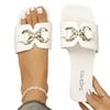 Plus Size Casual Flat Sandals with Metal Buckles Are New Summer Wear with One-line Beach Shoes
