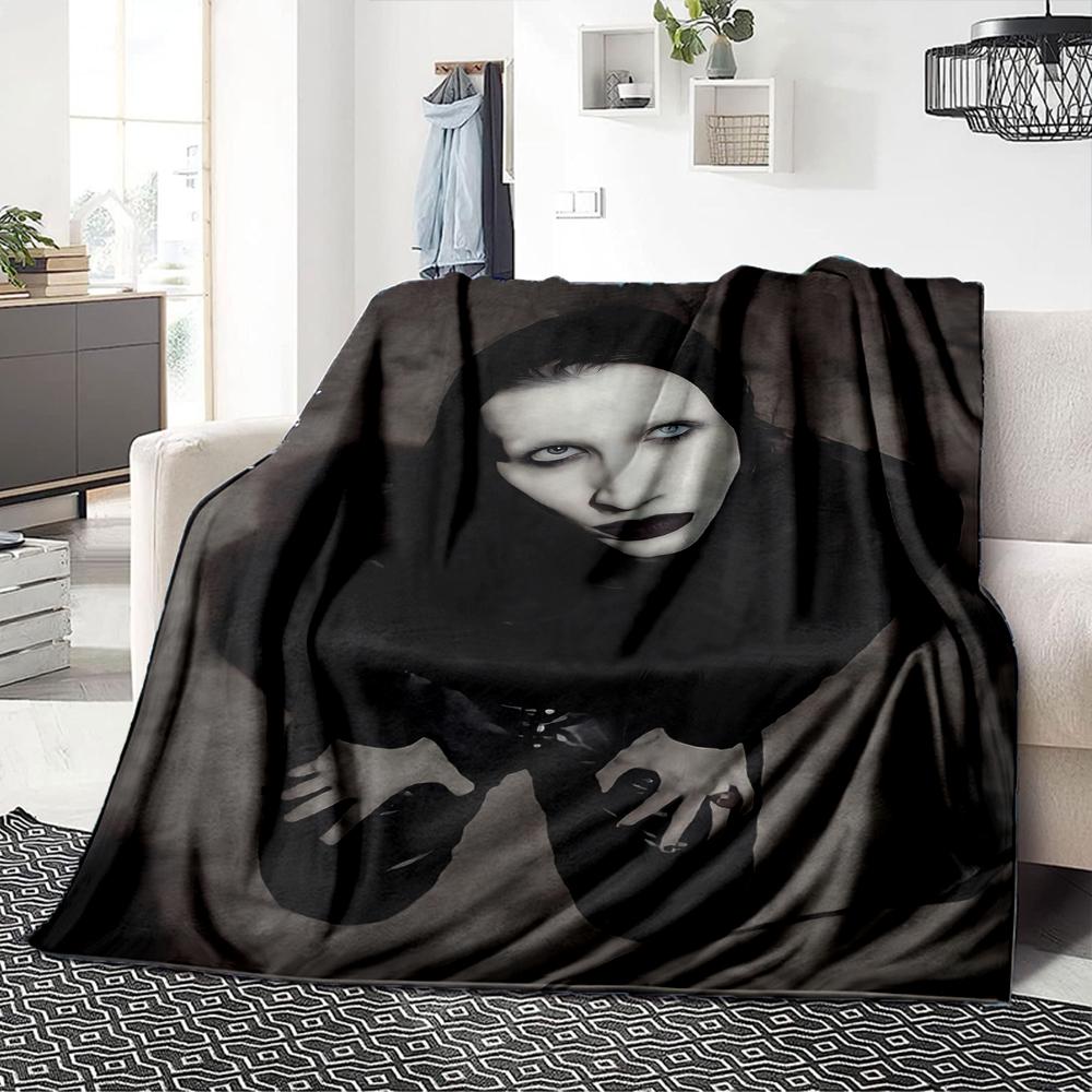 Dark Gothic Portrait Blanket Soft Throw Blanket For Home Bedroom Bed Sofa Travel Office Solid Christmas Blanket