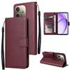 For Oppo A6 Pro 5G Case Splicing Imprinted Rhombus Leather Cover with Wrist Strap