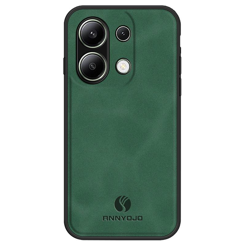 ANNYOJO For Xiaomi Redmi Note 13 4G Case Leather+PC+TPU Shock-absorbed Phone Cover