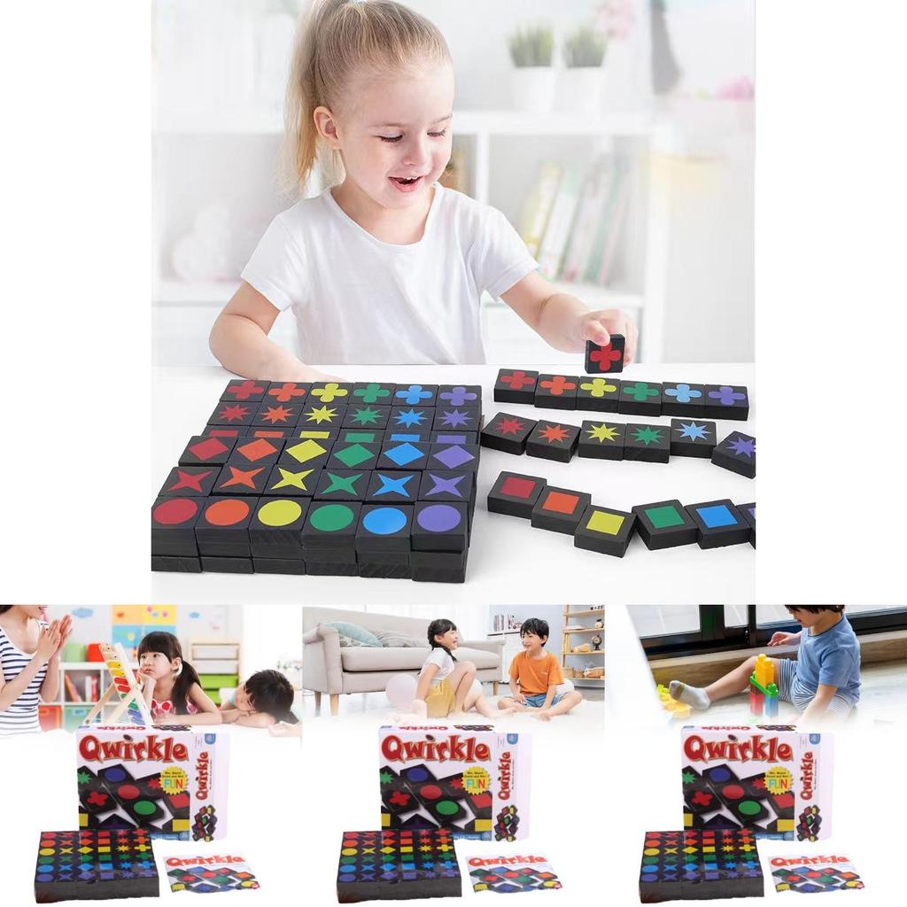 Qwirkle Holz Lern Familienbrettspiel Für Kinder Mit Eltern-Kind-Interaktion