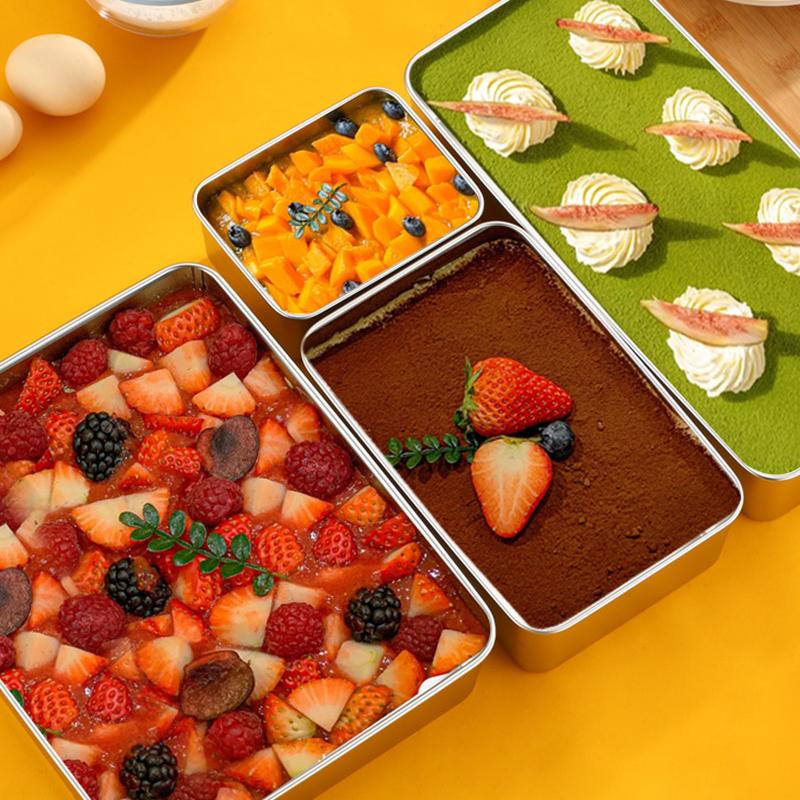 Tiramisu Muffin Pan Stainless Steel Cheesecake Pan Baking Mould Rectangle Cake Pan For Birthday Cake Cake Bread Chiffon Tiramisu