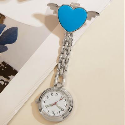 Yousheng Nurse Quartz Watch Clip-on Doctor Watch Heart And Wings Design Watch for Chest Pocket Nurses Doctors Medical Professionals