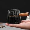 Italian Style Glass Coffee Cup 180ml Reusable Insulated Measuring Cup Wooden Handle Drinking Glasses for Coffee Tea Water