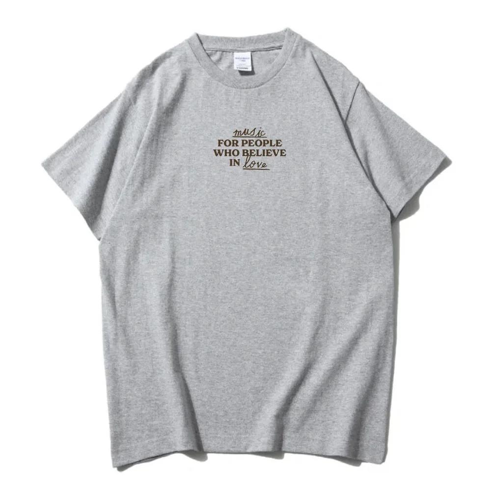 Musik für Menschen, die an die Liebe glauben T-Shirt Unisex Streetwear Joe Jonas Sänger Druck T-Shirt O-Ausschnitt Sommer Baumwoll T-Shirt für Männer