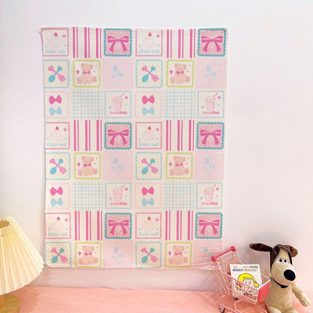 

New Lolita Girl Princess Style Printed Tapestry Pink Series Indoor Wall Hanging Series Tapestry for Room Atmosphere Decoration 74x94cm(29x37in)