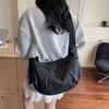 Pouch Black Crossbody Bag Oxford Cloth Solid Color Waterproof Shoulder Bag Large Capacity Smooth Sports Fitness Bag Jogging