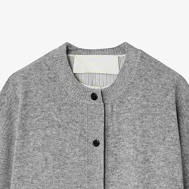 Less H-Shape Long Sleeve Wool Cashmere Sweater