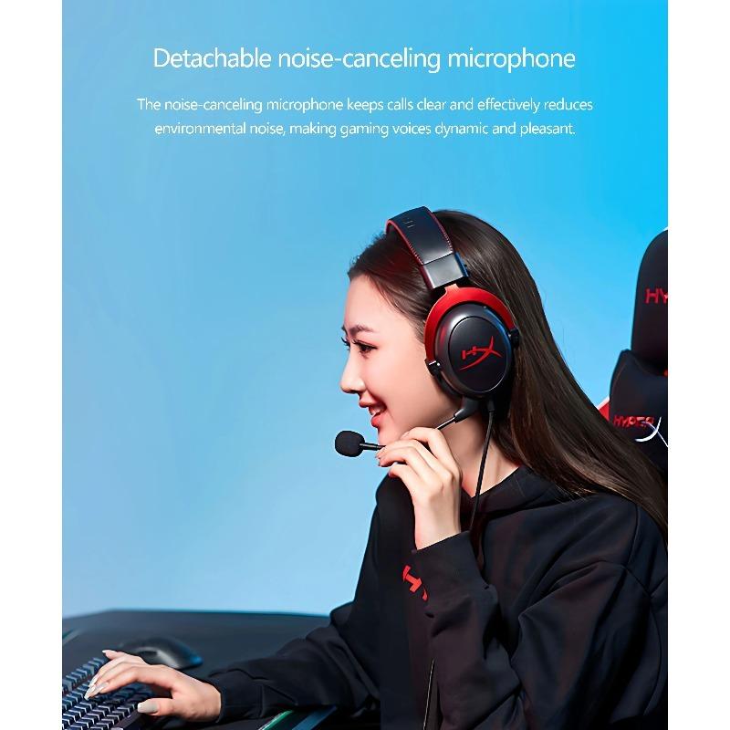HyperX Cloud II Gaming Headset Hi-Fi 7.1 Surround Sound/Detachable Mic/USB Sound Card for PC PS Cloud 2 Wired Gaming Headphone