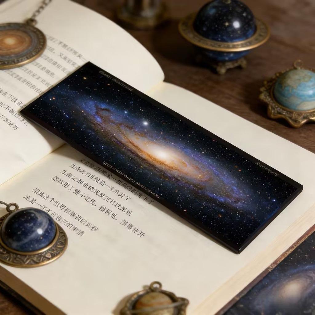 Aesthetic Galaxy Starry Sky Acrylic Film Bookmark Decorative Reading Page Marker Gift for Book Lovers