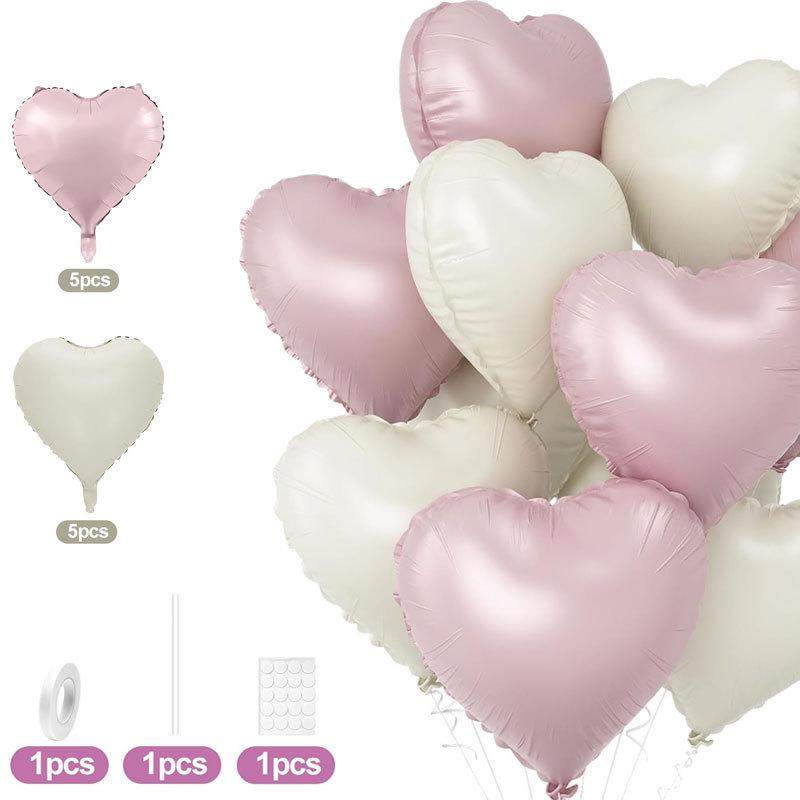 10Pcs 18 Inches Large Foil Red Heart Shaped Balloons For Valentine'S Day Wedding Shower Anniversary Engagement Decoration