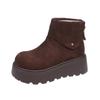 Platform Women Snow Ankle Boots Suede Short Plush Cotton Flats Shoes 2025 Trend Warm Casual Cozy Non-slip Winter Botas De Mujer