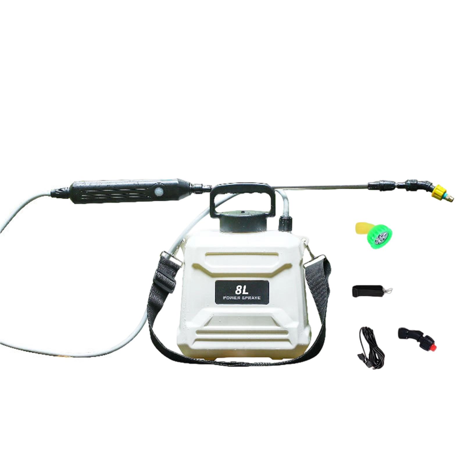 8L Electric Sprayer Watering Can High Pressure Agricultural Sprayer with Telescopic Wand Rechargeable Electric Misting