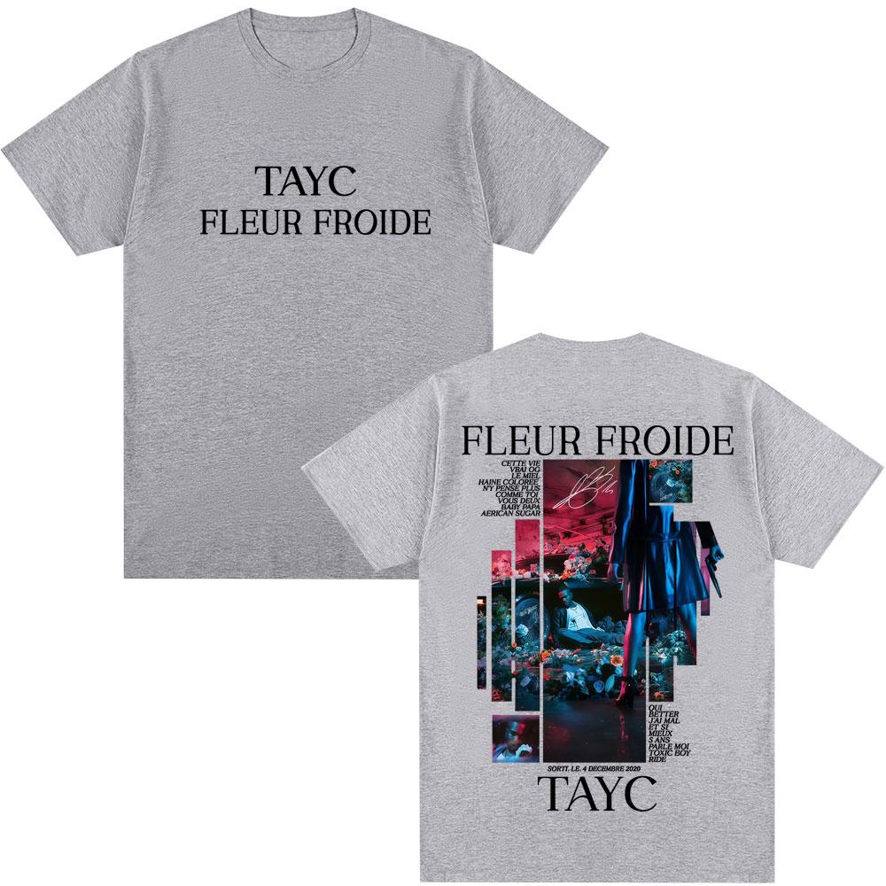 Rap Singer Tayc Fleur Froides Album Print 2025 Summer Mens  Womens Casual Fashion Soft and Comfortable Pure Cotton Tshirt