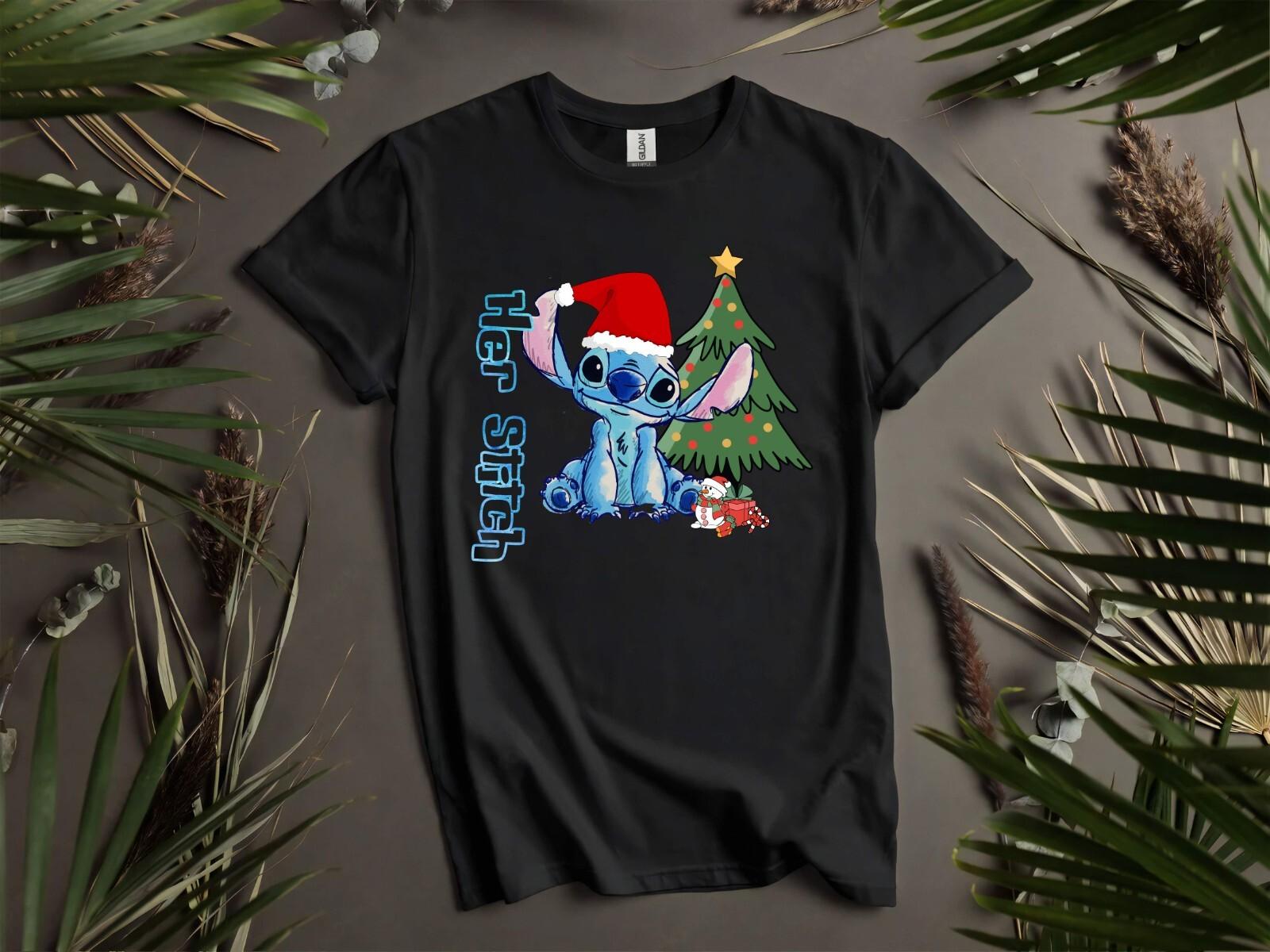 Her Stitch Christmas Mood T-Shirt Mens Womens Tees Top T Shirt Mens Womens Tees Top Men Women Unisex Tshirt K1004 M