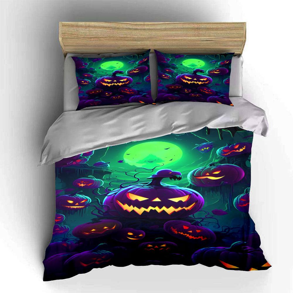 Glowing Pumpkin Enchantment Bedding Sets Duvet Cover Sets Duvet Covers Pillowcases(1*Duvet Cover 2*Pillowcases Without Duvet Insert)